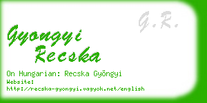 gyongyi recska business card
